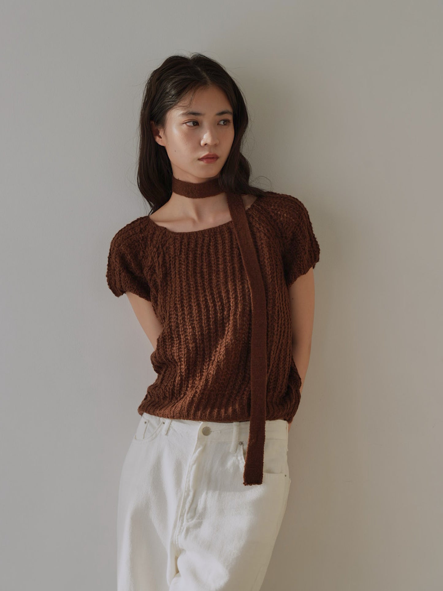 mohair knit tie tops