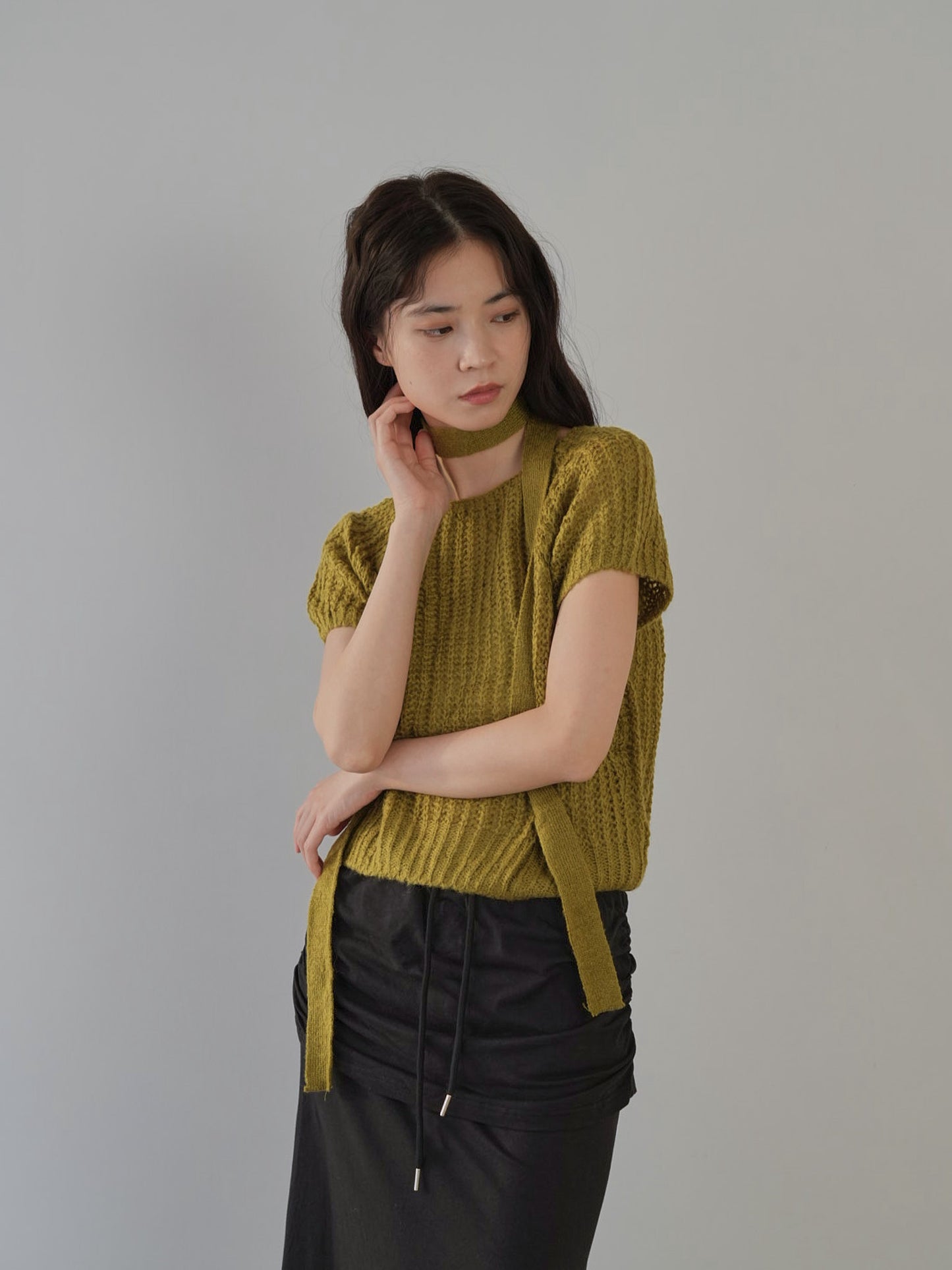 mohair knit tie tops