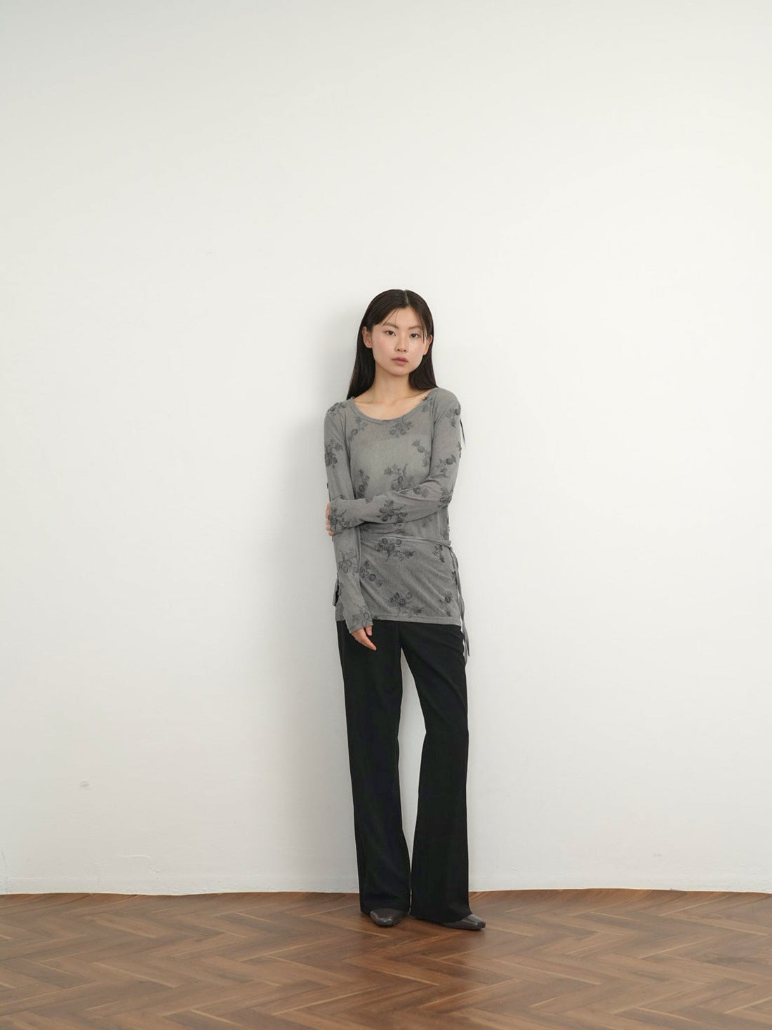 flower sheer long sleeve 着用