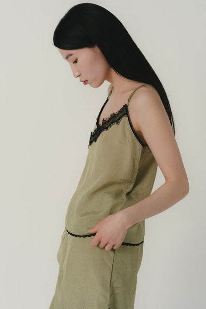 lace line satin cami