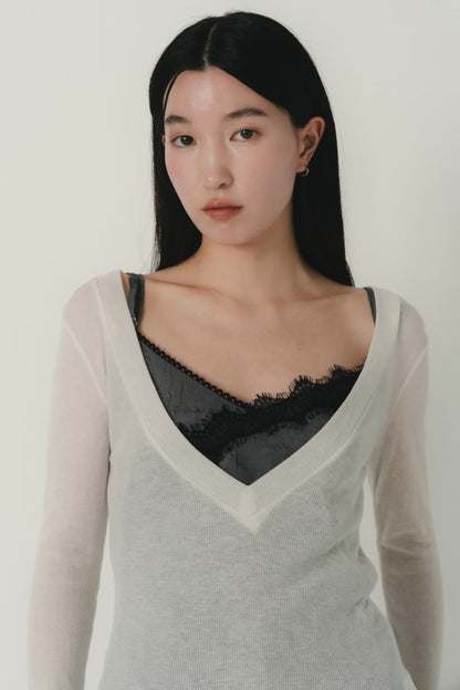 lace line satin cami