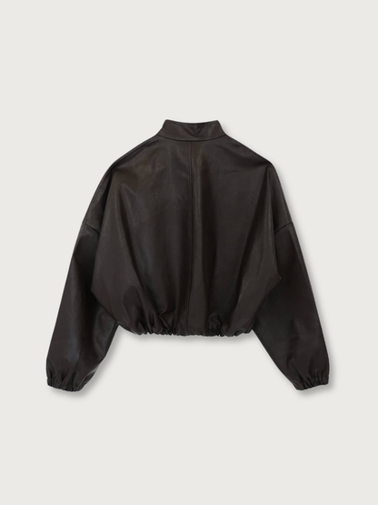 leather zip jacket