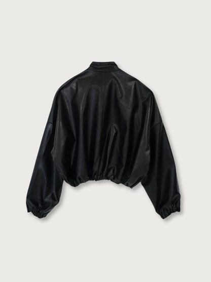 leather zip jacket