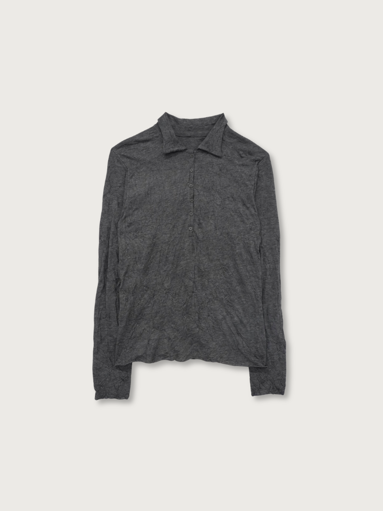 crinkle button shirt