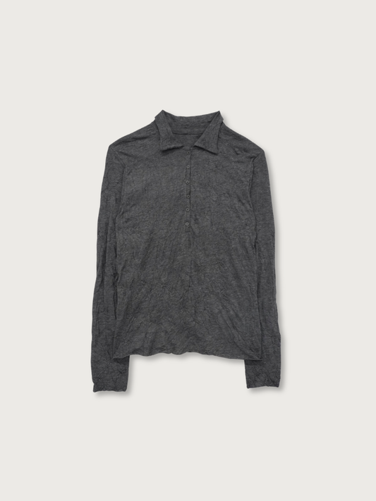 crinkle button shirt