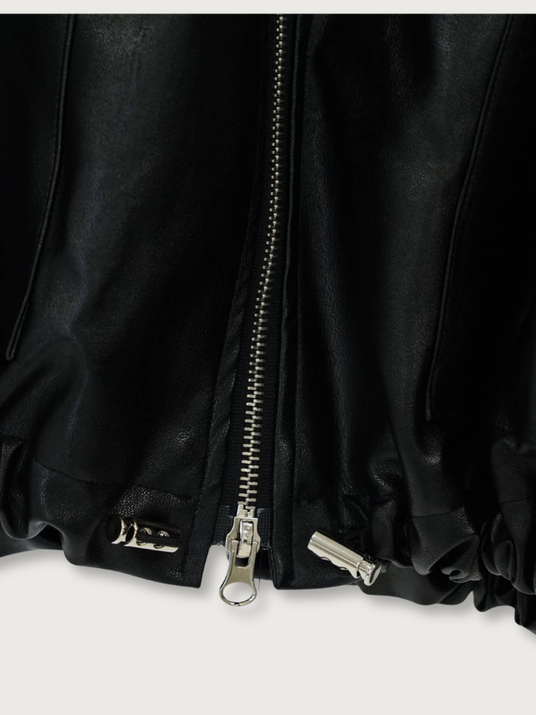 leather zip jacket