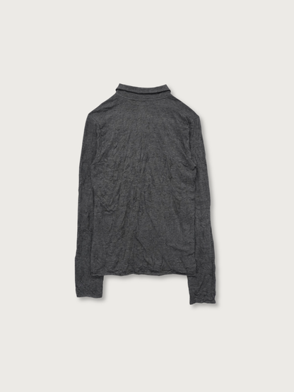 crinkle button shirt