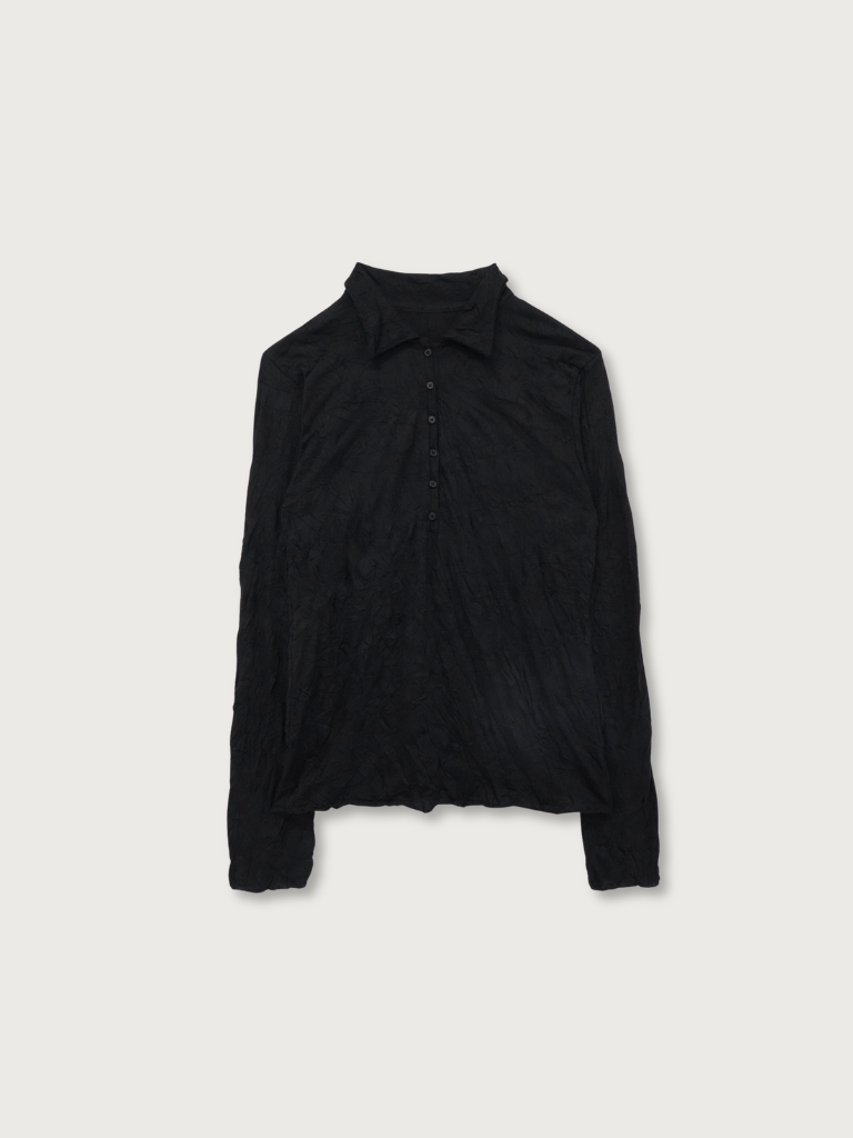 crinkle button shirt