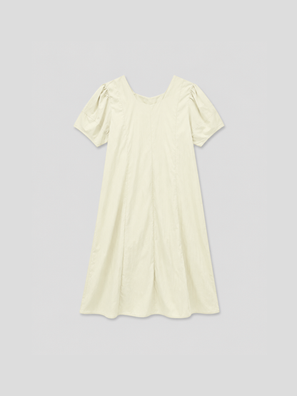 square neck puff dress