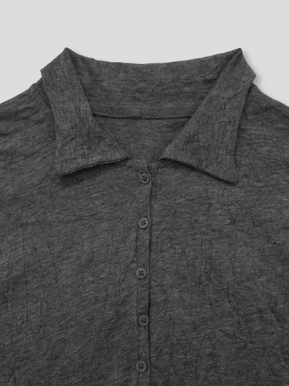 crinkle button shirt