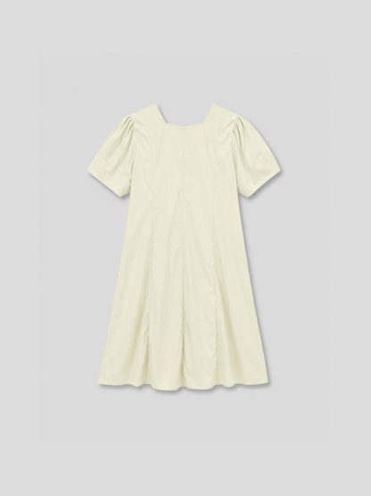 square neck puff dress