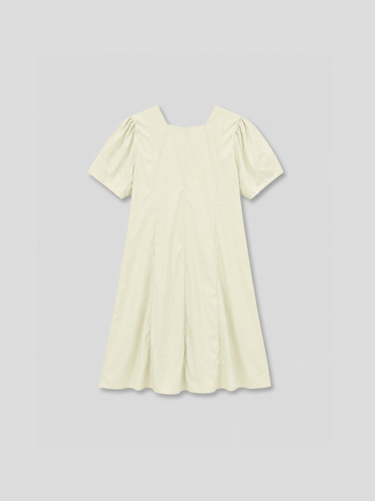 square neck puff dress