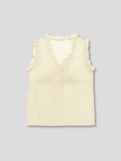 dot sleeveless blouse