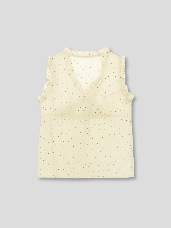 dot sleeveless blouse