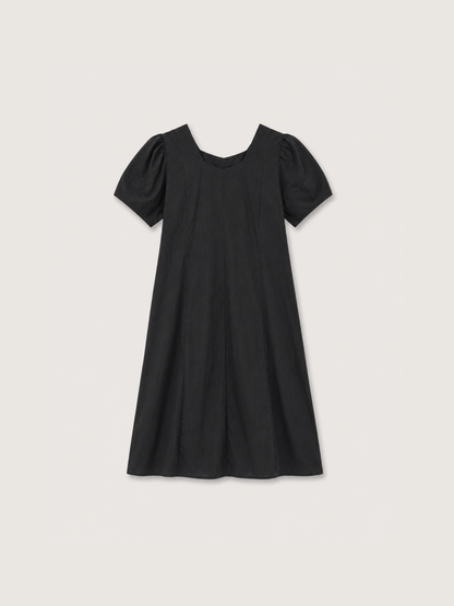 square neck puff dress