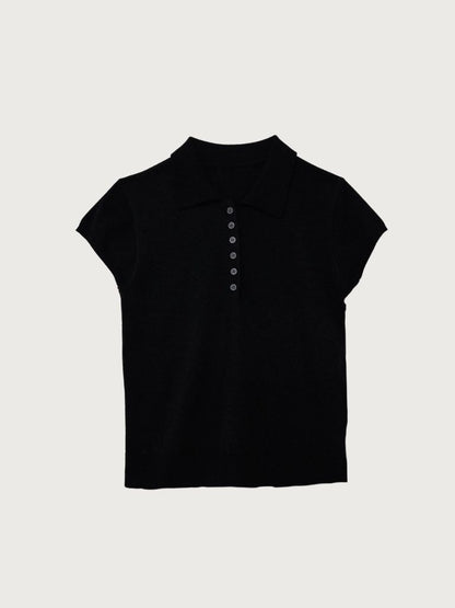 sheer polo knit T