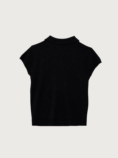 sheer polo knit T