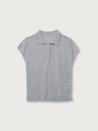 sheer polo knit T
