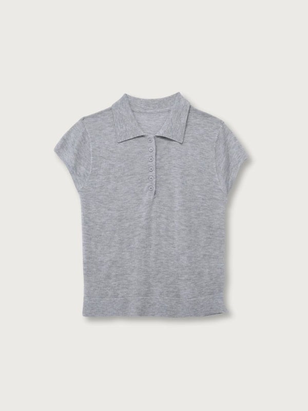 sheer polo knit T