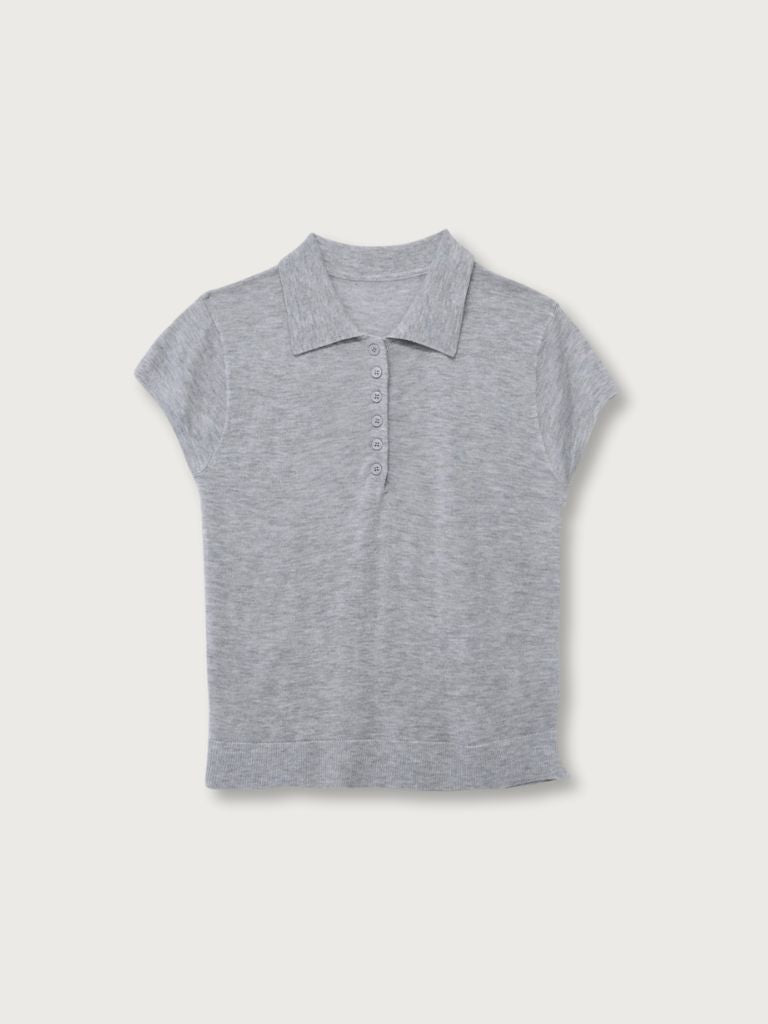 sheer polo knit T