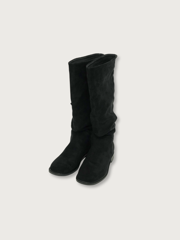 suede shirring boots