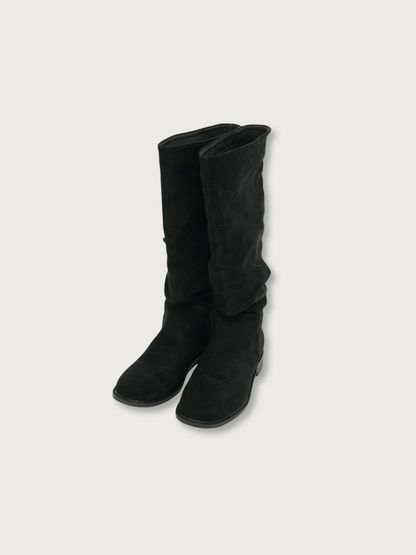suede shirring boots