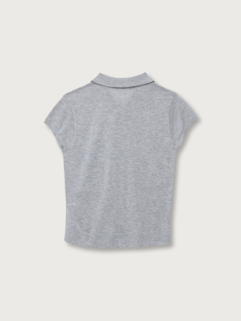 sheer polo knit T