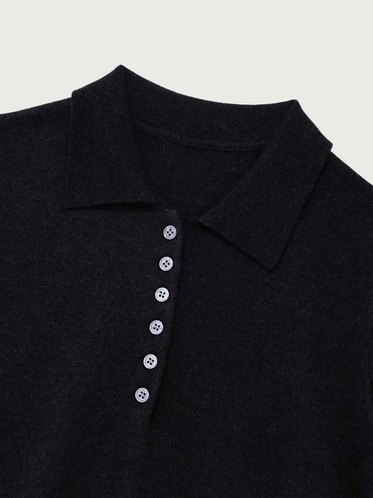 sheer polo knit T
