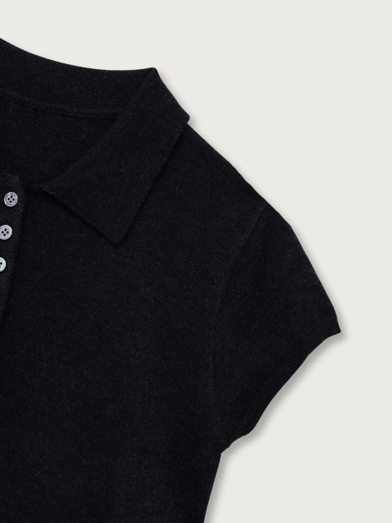 sheer polo knit T