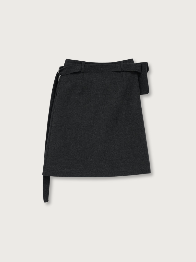 pocket wool midi skirt