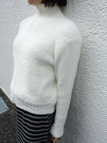 fuzzy half-zip knit