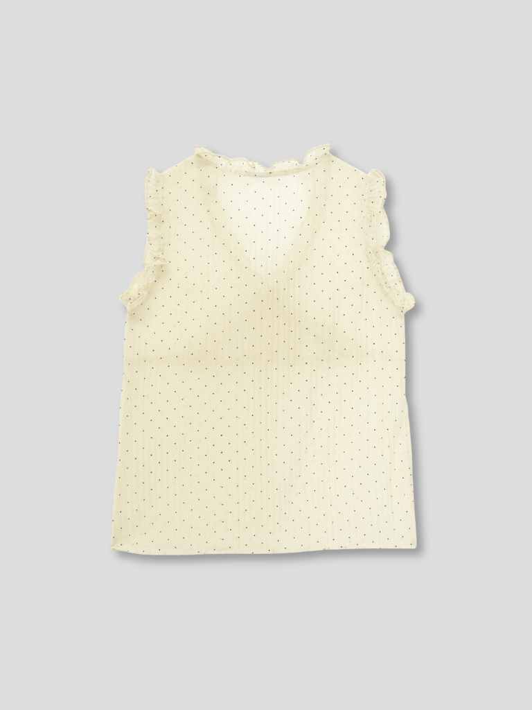 dot sleeveless blouse