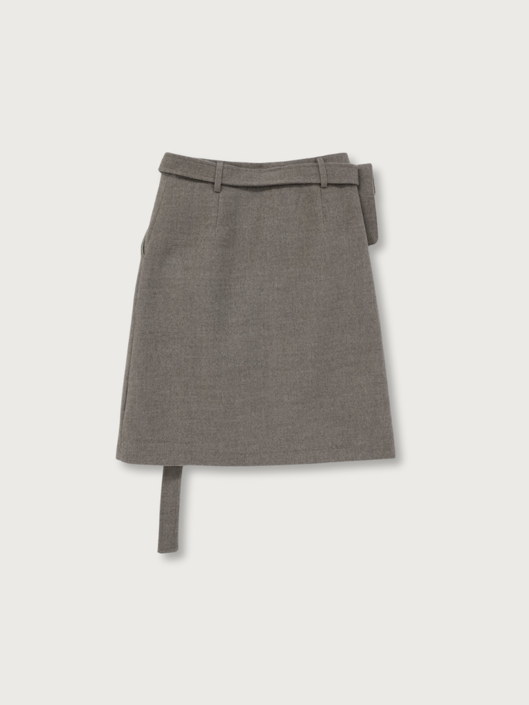 pocket wool midi skirt