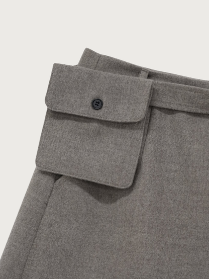 pocket wool midi skirt