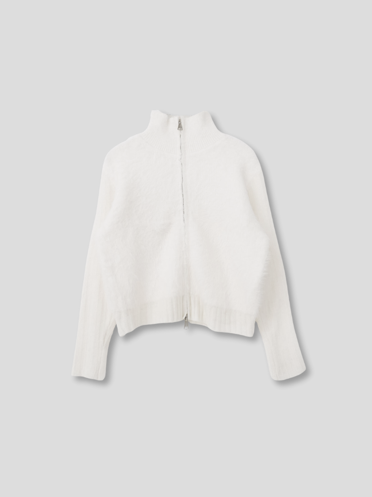 fuzzy half-zip knit