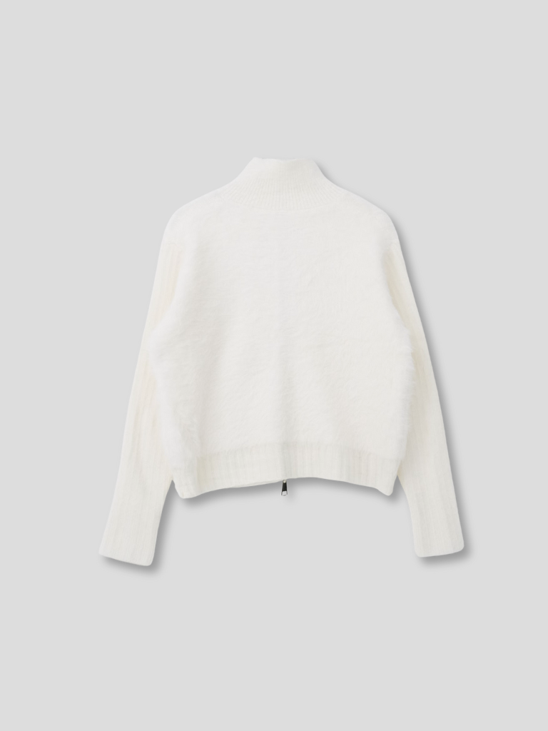 fuzzy half-zip knit