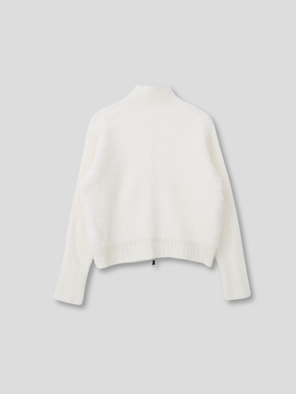 fuzzy half-zip knit