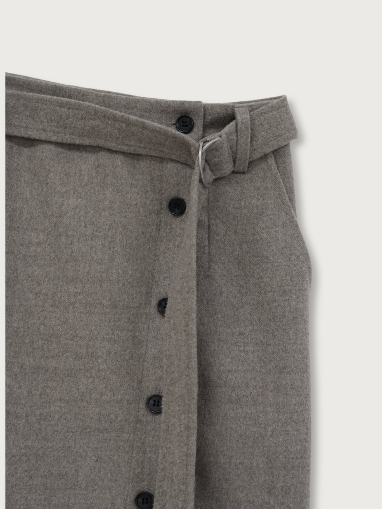 pocket wool midi skirt