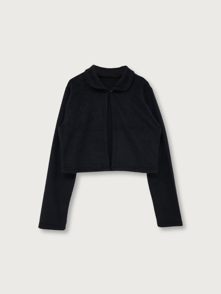 fuzzy cropped cardigan