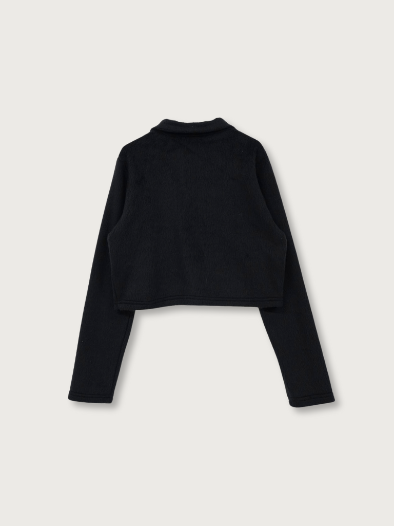 fuzzy cropped cardigan