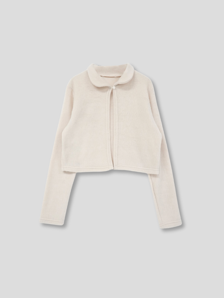 fuzzy cropped cardigan