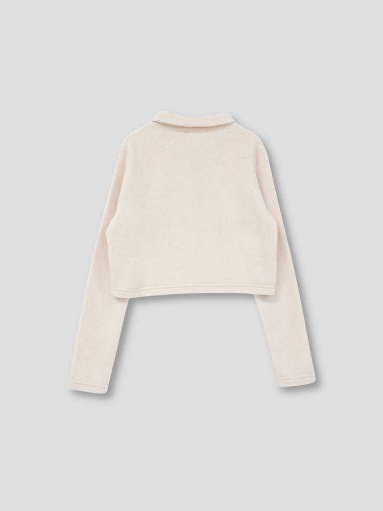 fuzzy cropped cardigan