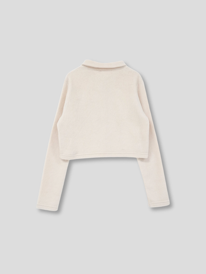 fuzzy cropped cardigan