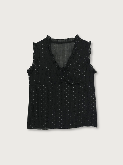 dot sleeveless blouse