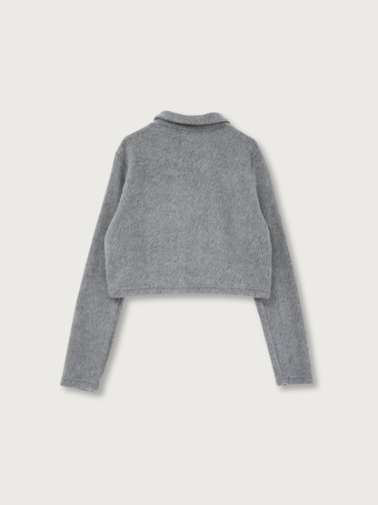fuzzy cropped cardigan