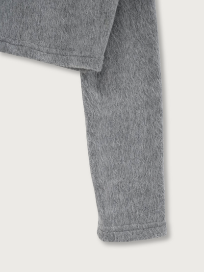 fuzzy cropped cardigan