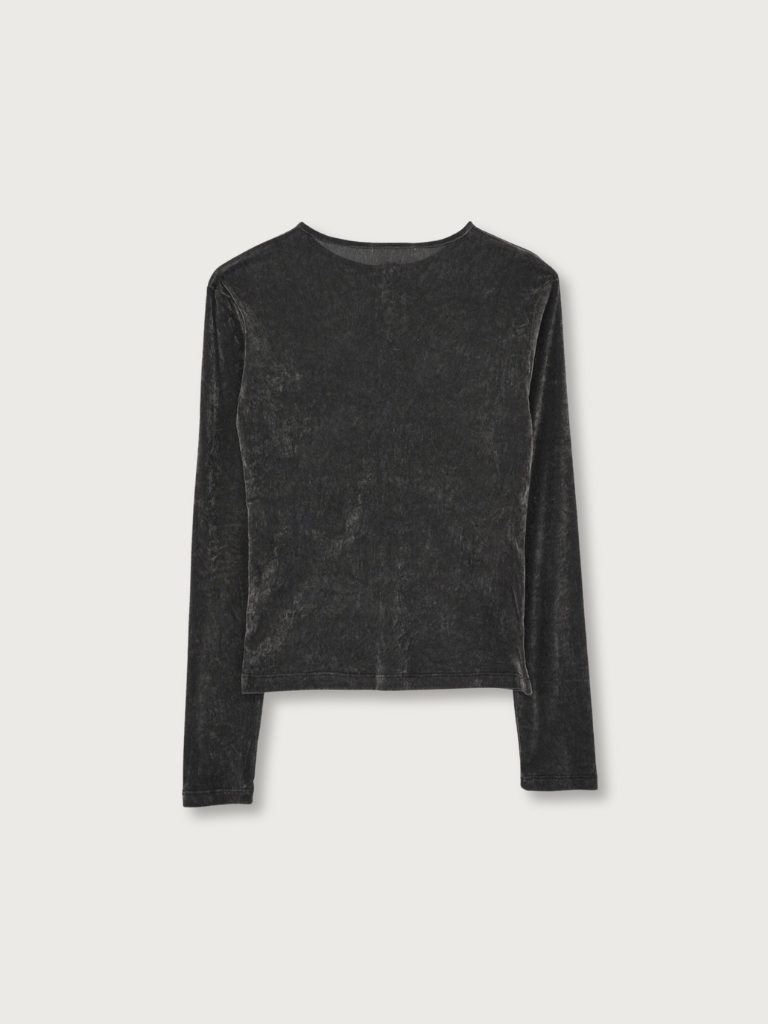 sheer velvet henley top