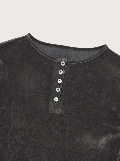sheer velvet henley top