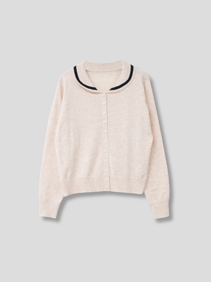 collar knit cardigan