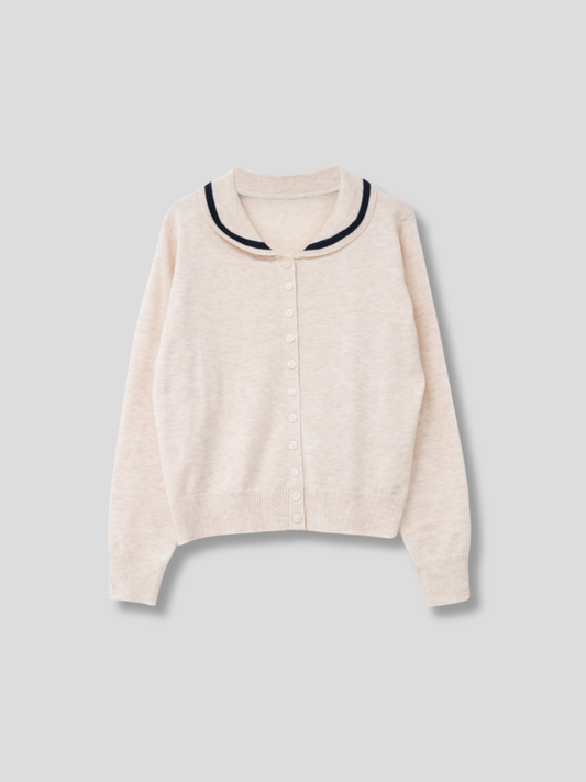 collar knit cardigan